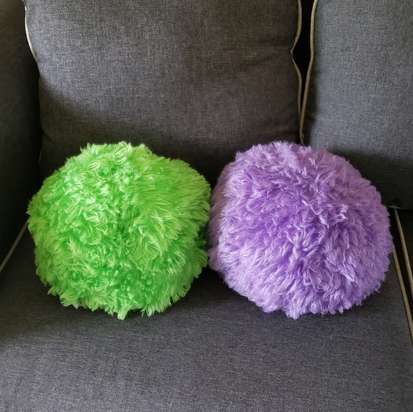 purple fuzzy pillow